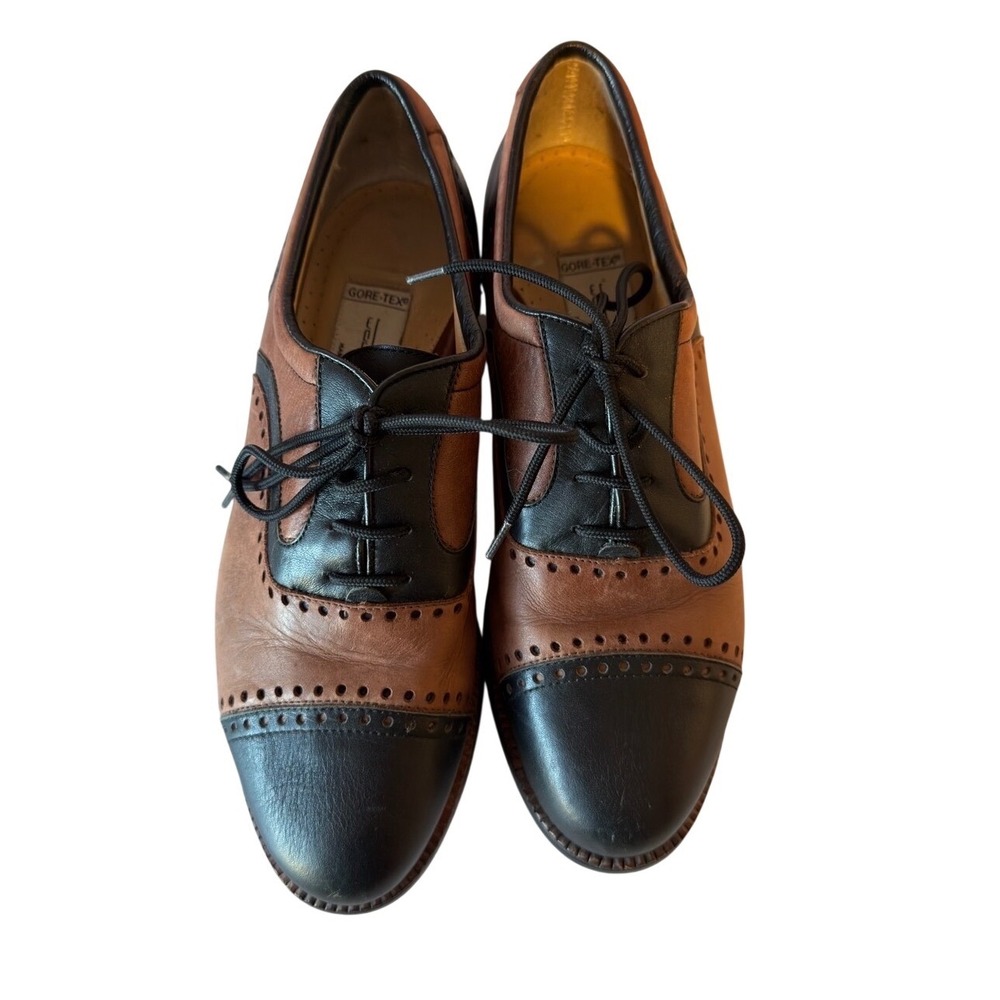 Walter Genuin Golf Dress Oxford Shoes Size 8 B Gore-Tex Handmade Italy Leather